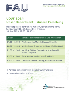 Zum Artikel "UDUF 2024: Unser Department – Unsere Forschung am 10. Juni 2024"